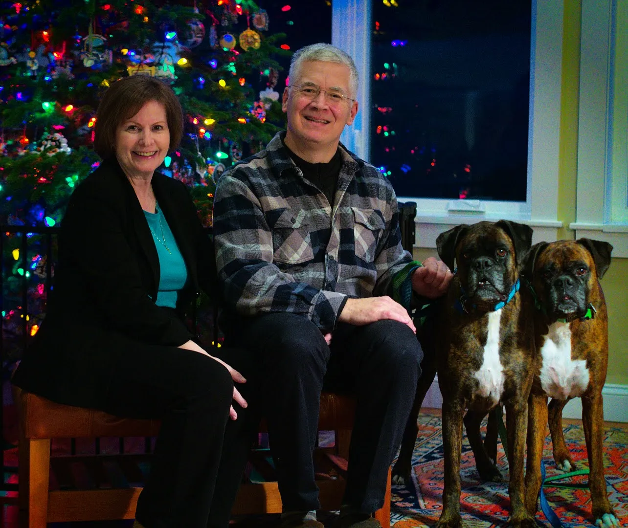 At home in Goffstown with Bonnie, Duncan and Mojo.